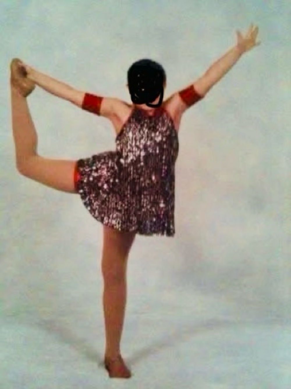 Red and Black Sequin Halter Costume